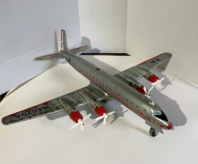 VINTAGE AMERICAN AIRLINES Yonezawa Tin Lithograph Airplane Battery