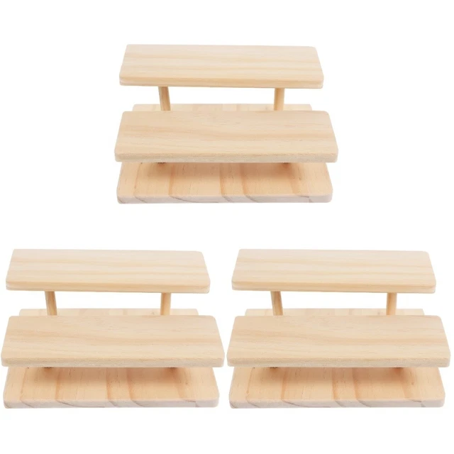 3 pz supporto per display in legno supporto per display desktop doppio strato supporto per display in legno