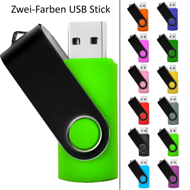 Dos Colores USB Pegar Swivel Verde Con Negras Defecto Plus Segundo Color Además