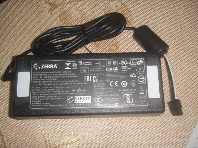 For Zebra Adapter Charger power supply FSP060-RPAC, P1076000-004 24V, 2.5A, 60W