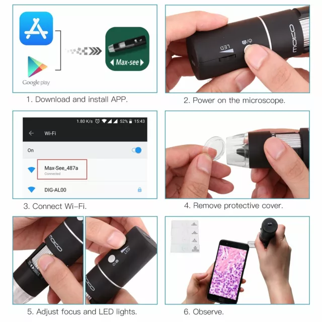 Microscope numérique Wifi USB, HD 1080p 2 MP Camera Livraison Rapidos 3