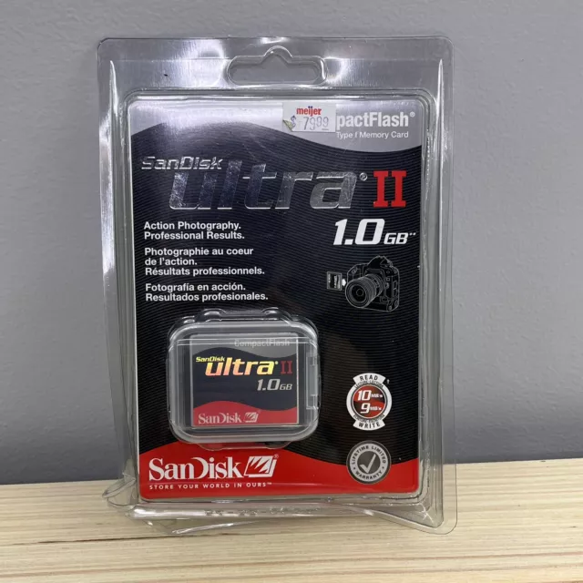 Nueva Tarjeta Flash Compacta SanDisk 1 GB Ultra II Sellada (SDCFH-1024-901) 1,0 GB
