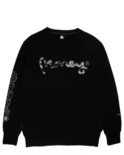 MONEY CLOTHING WOODLAND Camo Fill Crew Neck Jumper Black 73.99
