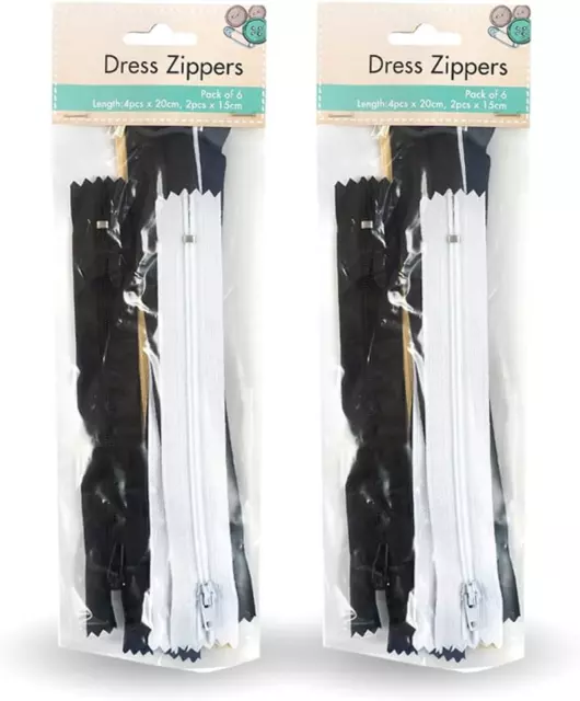 [2PK] Cotton Candy Dress Zippers, Made in Quality Material, Lightweight, Machine