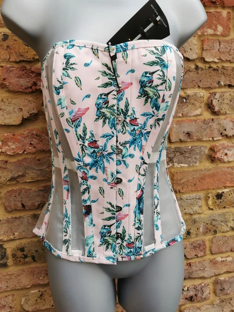 Corsetto Corset Story Birds Of Paradise in rete bambino rosa overbusto taglia 16 UK