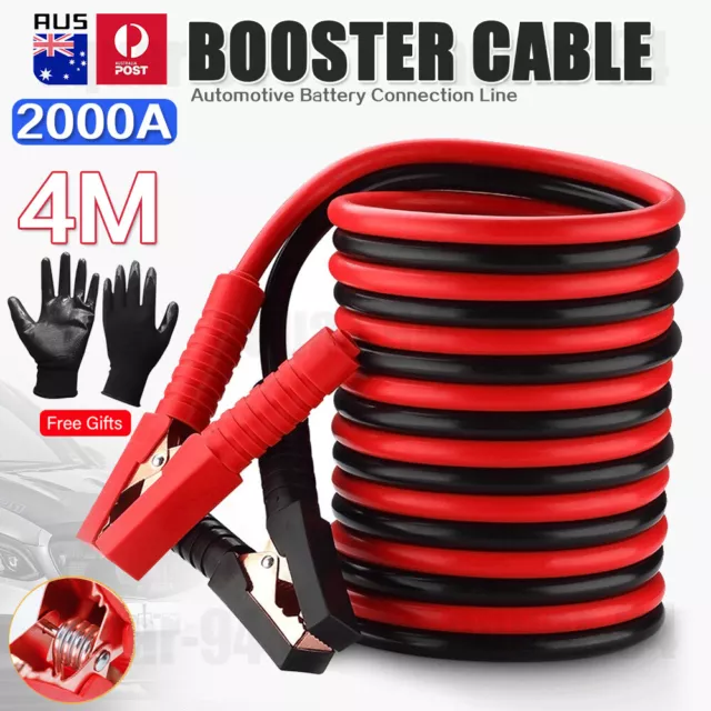 4M Car Truck Jumper Leads Jump Starter Booster Cable Heavy Duty Cable Lead 2000A