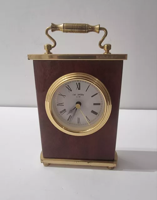 William Widdop Carriage Clock. Vintage. Battery Operated. Quartz. Brass.