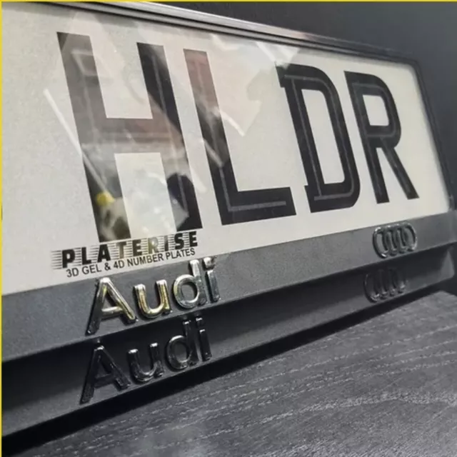 New X2 Audi Number Plate Surrounds Holder Frame For Any Audi Cars 2