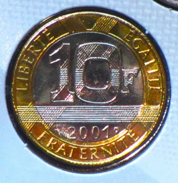 10 francs génie de la bastille 2001 - FDC BU - pièce monnaie France