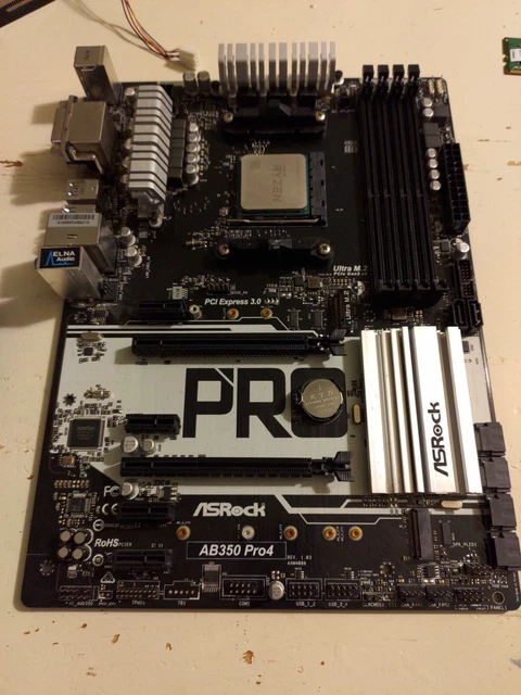 Micro Atx Asrock Ab350 Pro4 Am4 MOTHERBOARD+CPU, ASROCK AB350 PRO4