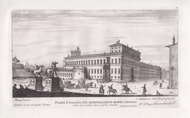 Roma ROM Rome Palazzo Del Quirinale Incisione Falda Incisione Engraving 1665