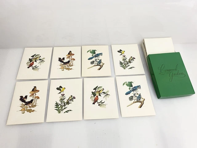 Lot of 8 Vintage Blank Greeting Cards with Watercolor Birds Assorted Lot