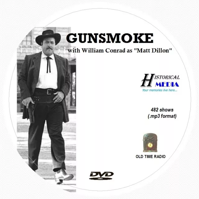 GUNSMOKE - 482 Shows Old Time Radio In MP3 Format OTR On 1 DVD