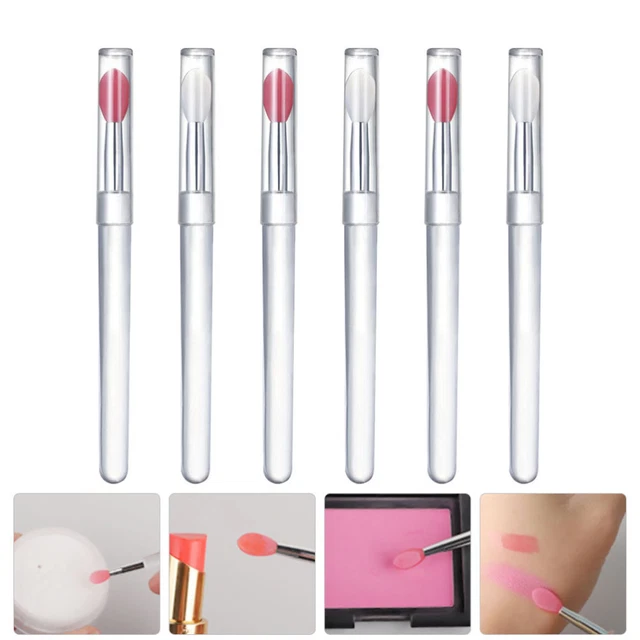 6pcs Deckel Lippenbürsten Silikon Lippenstift Applikator Lidschatten 8
