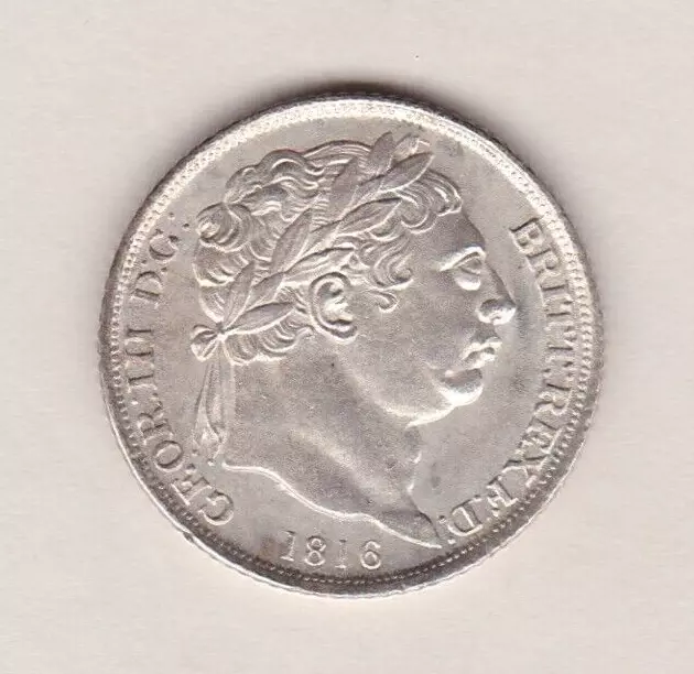 Superb 1816 George Iii Silver Sixpence Coin In Mint Condition.