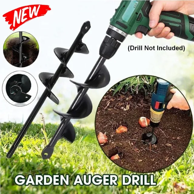 Earth Auger Drill Bit Garden Planting Bulb Planter Spiral Hole Digger Tool
