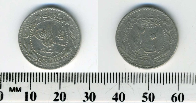 Turkey 1911 (1327/3) - 20 Para Nickel Coin - Muhammad V