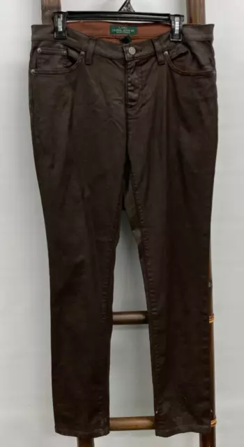 LRL Lauren Jeans Co Modern Skinny Brown Pants Ladies Sz 10 RRP$129.99 *TV Show