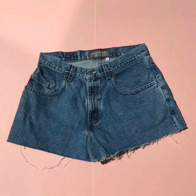 90s Vintage Levi's Silver Tab Denim Hot Pants Jean Shorts  30" Size 10