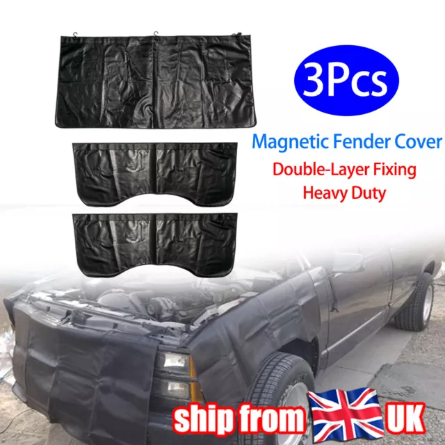 3X Universal Magnetic Fender Cover Mat Pad Foldable Heavy Duty Hooks Gripper UK