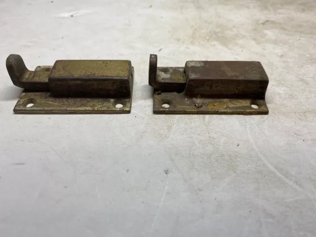 Vintage Lot Of 2 Sliding Latches Salvage Hardware