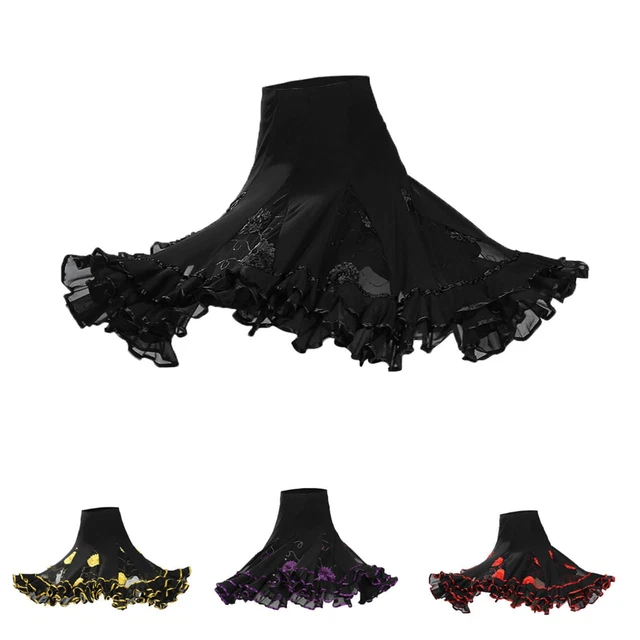 Jupe à sequins de soirée de danse latine pour femmes