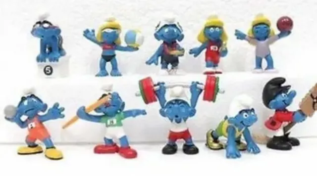 Serie Completa Di Puffi Olimpici 2012 Composta Da 10 Personaggi Smurf Vintage