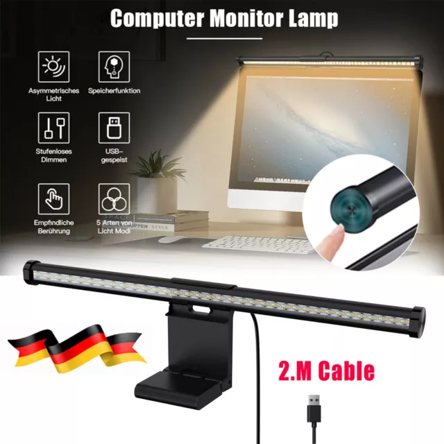 LED Monitor Lichtleiste Laptop Bildschirm Leselampe Tischleuchte Dimmbar Touch