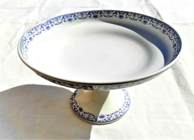 COMPOTIER BLANC FRISE bleue DE BOCH FRERES La Louvière Belgique modèle