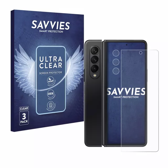 6x Proteggi Schermo per Samsung Galaxy Z Fold 3 5G (Fronte+Fotocamera) Pellicola