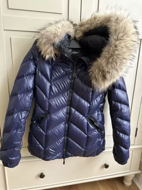 women ladies moncler purple puffer down badete giubbotto jacket Size 1 UK 8