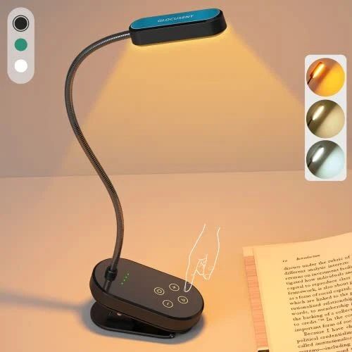 Glocusent 16 LED Mini Book Light for Reading in Bed Clip On Reading Light Rec...