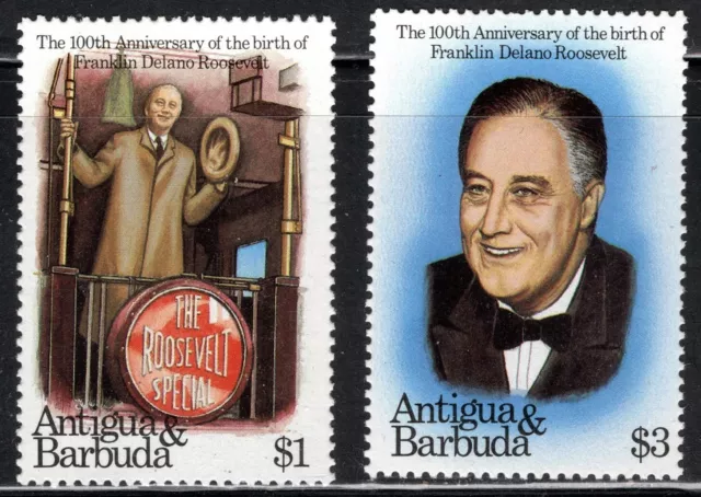 Antigua Stamp Scott #680 & 681, $1 & $3, OG, MNH, SCV$2.65
