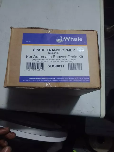 Whale SDS081T Gulper 220 Trasformatore rete pompa doccia 230VAC 5AMP 755.210 Nuovo