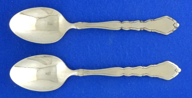 Set of 2 TWO Oneida Satinique Teaspoons 6" Community Stainless Flatware
