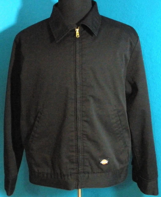 Mens Large Dickies TJ15BK Quilted Lined Eisenhower Full Zip Work Mechanic Jacket