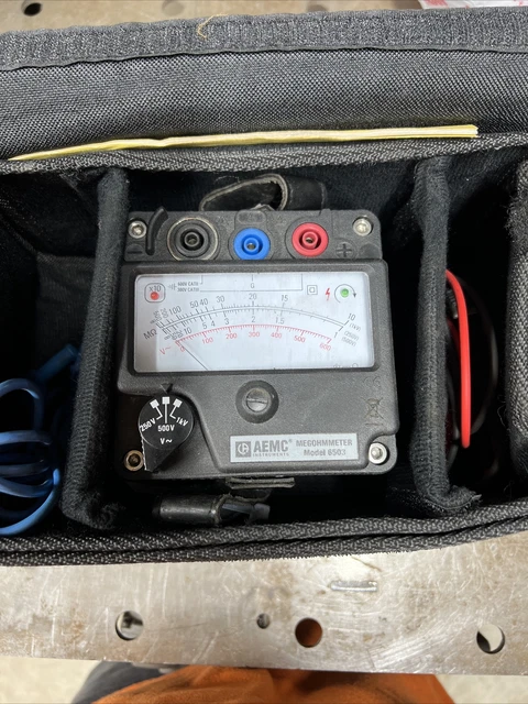aemc 6503 hand crank megohmeter 250-500-1000v