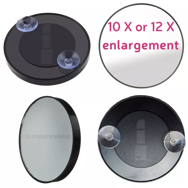 10x or 12x Magnifying Make Up Eyebrow Mirror With Suction Cups Travel