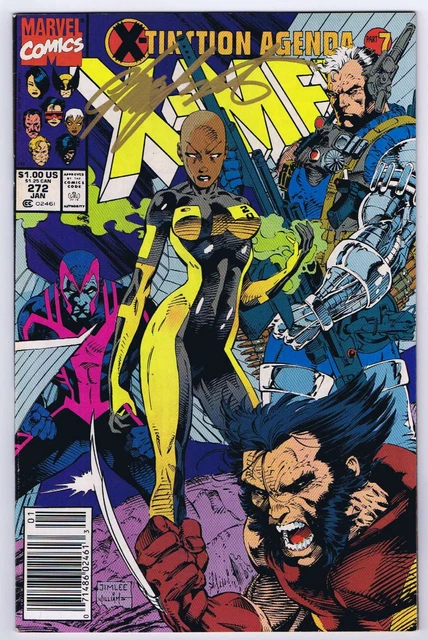 X-men #272 VFNM Signed w/COA Chris Claremont Mark Jeweler Variant 1991 Marvel