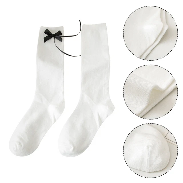 1 paio di calze tubolari giapponesi bowknot scuola calze cotone uniforme calzino lolita