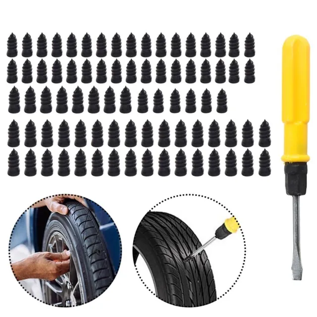 24 Stück schwarze Reifenreparatur-Gumminägel, Reifenreparatur