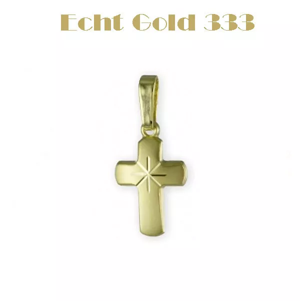 Kreuz Anhänger Gold 333 Schmuck Herren Damen Kinder Kommunion Konfirmation K1681