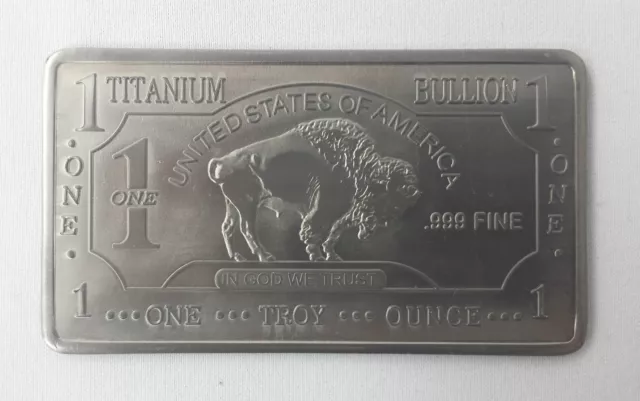 USA 999 Titan Titanium Barren 1 oz Titanium Titanbarren American Buffalo Büffel