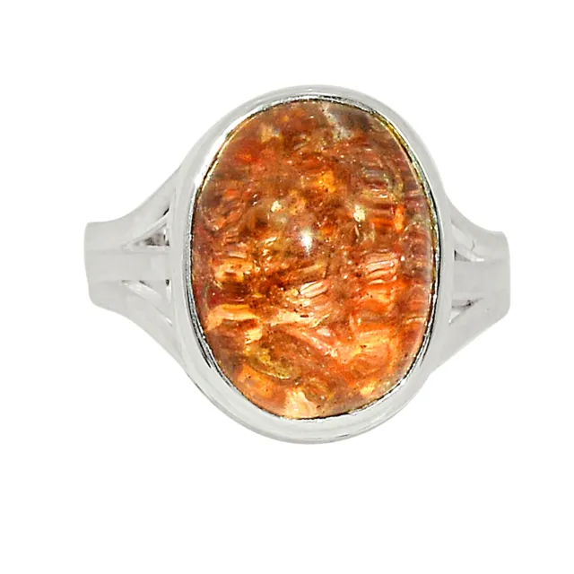 Treated Ghost Phantom, Lodolite 925 Silver Ring Jewelry s.6.5 ALLR-24415