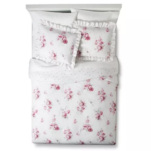 NEW Simply Shabby Chic Rachel Aswell Pink Sunbleached Floral Comforter (Twin)