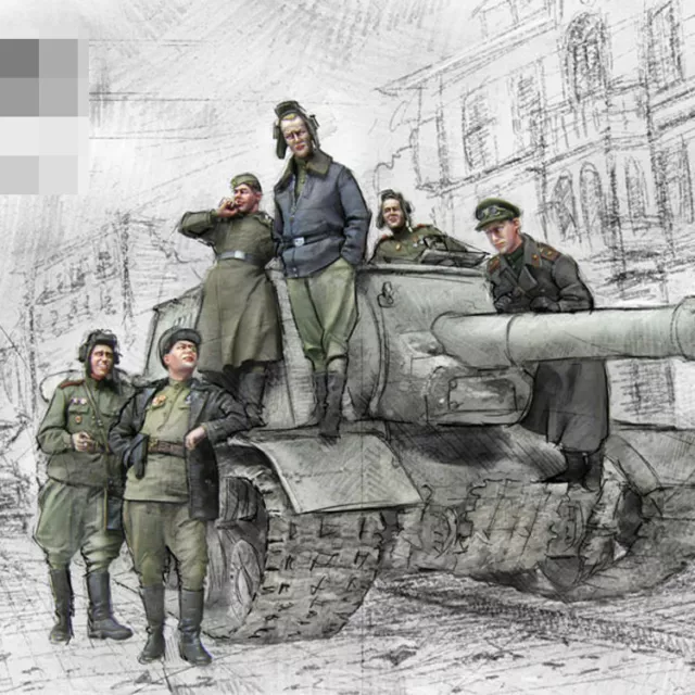 1/35 Resin figures model kit WW II Russian tank soldiers 6 man（no tank) KY752