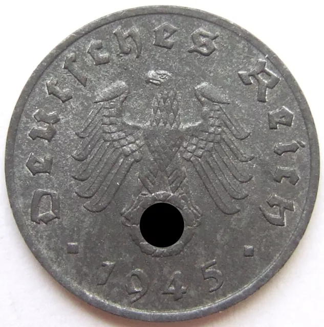 Münze Deutsches Reich 3. Reich 1 Reichspfennig 1945 E in Vorzüglich 2