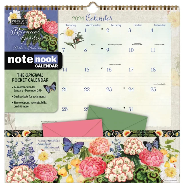 2023 CALENDAR BOTANICAL Gardens Note Nook Spiral Square Wall By LANG