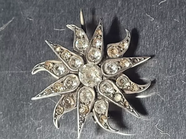 Stunning Antique Vintage Edwardian Art Deco Silver Paste Star Brooch