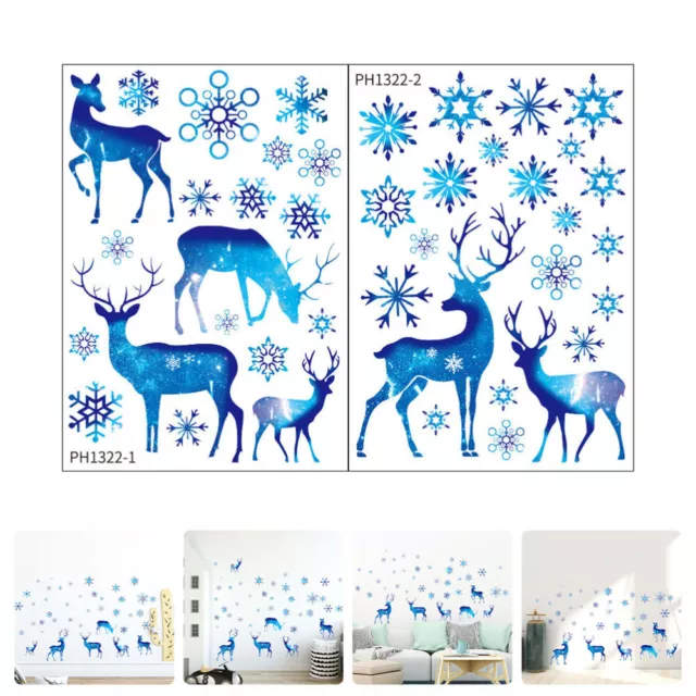 Wall Sticker Winter Stickers Reindeer Window Decals Christmas Xmas